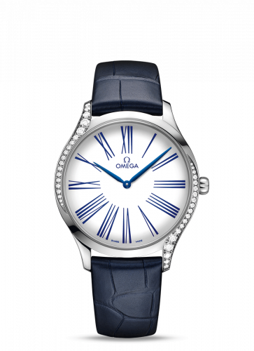 Omega De Ville Trésor 39 Stainless Steel White - Roman Alligator