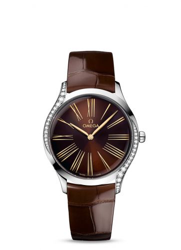 Omega De Ville Trésor 36 Stainless Steel Brown - Roman Alligator