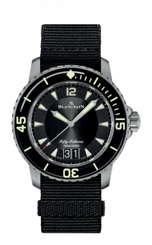 Blancpain Fifty Fathoms Automatique Grande Date Titanium Black Black NATO