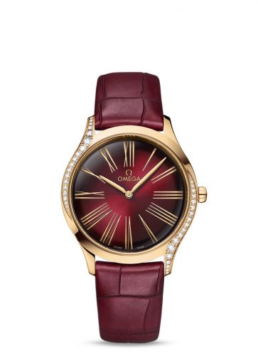 Omega De Ville Trésor 36 Moonshine Gold Red Roman Fabric