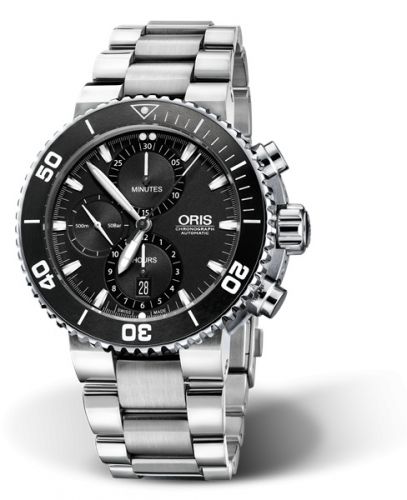 Oris Aquis Chronograph 46 Stainless Steel Black Bracelet