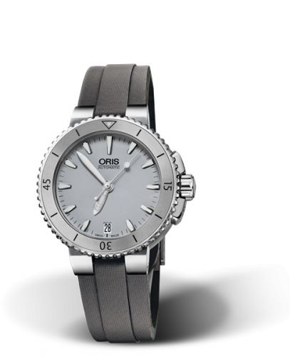 Oris Aquis Date 36 Stainless Steel Grey Textile