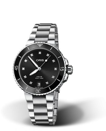 Oris Aquis Date 36.5 Stainless Steel Black - Diamond Bracelet
