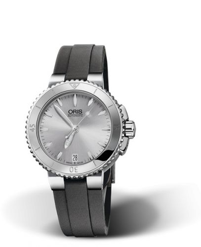 Oris Aquis Date 36 Stainless Steel Silver Rubber