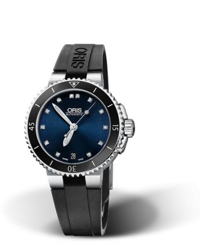 Oris Aquis Date 36 Stainless Steel Blue - Diamond Rubber