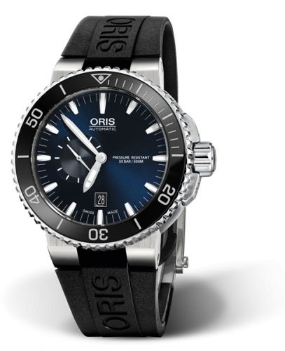 Oris Aquis Small Seconds Date 46 Stainless Steel Blue Rubber