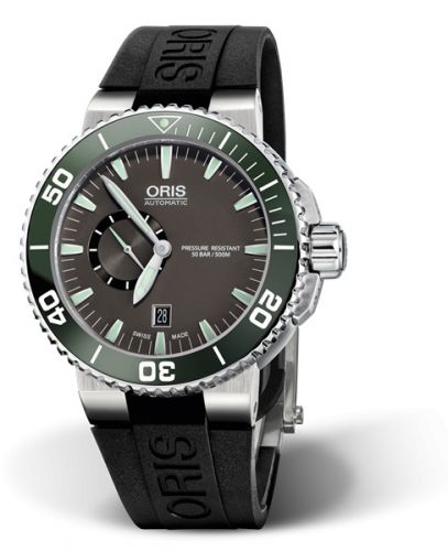 Oris Aquis Small Seconds Date 46 Stainless Steel Grey Rubber