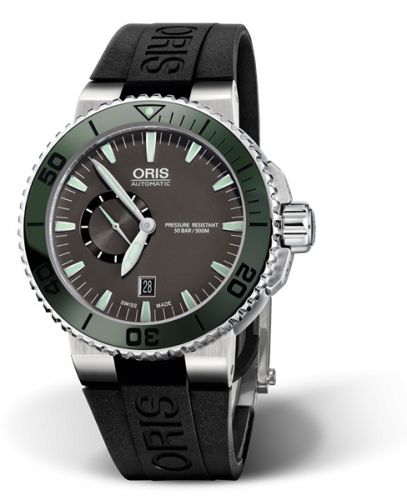 Oris Aquis Small Seconds Date 46 Stainless Steel Grey Rubber
