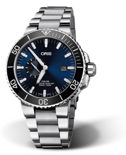 Oris Aquis Small Seconds Date 45.5 Stainless Steel Blue Bracelet