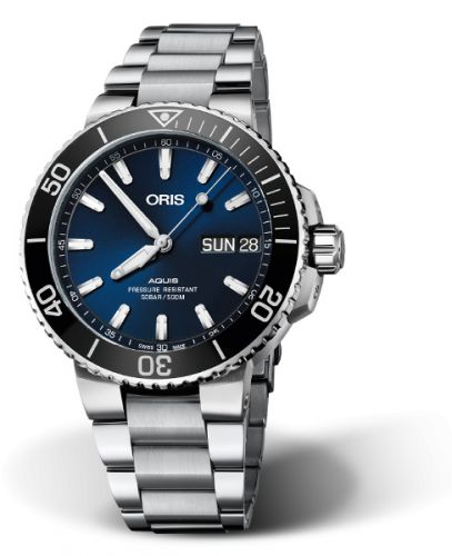 Oris Aquis Big Day Date 45.5 Stainless Steel Blue Bracelet
