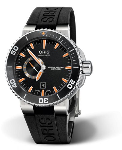 Oris Aquis Small Seconds Date 46 Stainless Steel Black Rubber