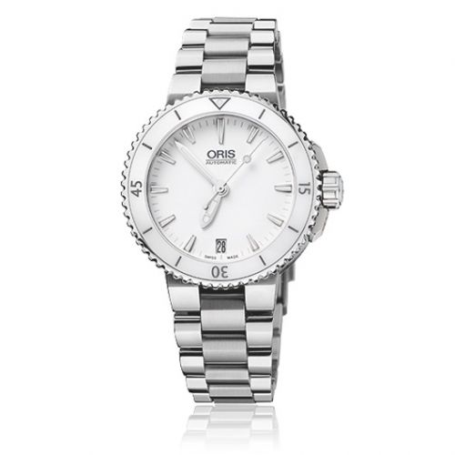 Oris Aquis Date 36 Stainless Steel White Bracelet