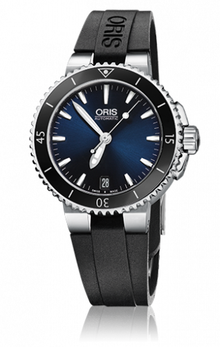 Oris Aquis Date 36 Stainless Steel Blue Rubber