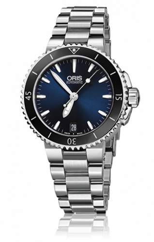 Oris Aquis Date 36 Stainless Steel Blue Bracelet