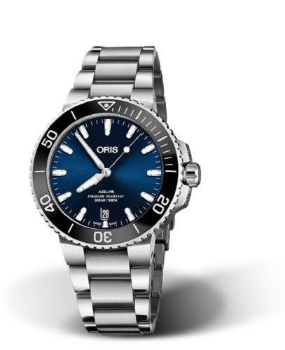 Oris Aquis Date 39.5 Stainless Steel Blue Bracelet