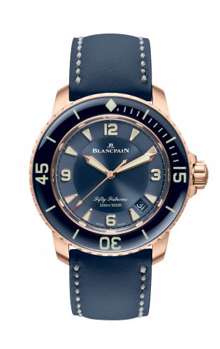 Blancpain Fifty Fathoms Automatique Red Gold Blue Calf