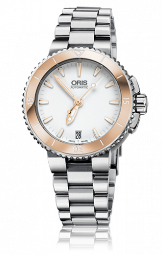 Oris Aquis Date 36 Stainless Steel White Bracelet