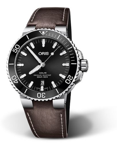 Oris Aquis Date 43.5 Stainless Steel Black Calf