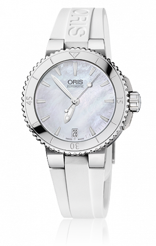 Oris Aquis Date 36 Stainless Steel MOP Rubber