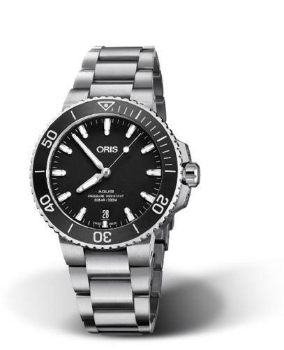 Oris Aquis Date 39.5 Stainless Steel Black Bracelet