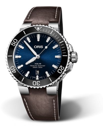 Oris Aquis Date 43.5 Stainless Steel Blue Calf