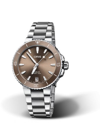 Oris Aquis Date 36.5 Stainless Steel Brown Bracelet