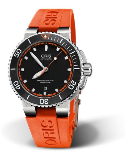 Oris Aquis Date 43 Stainless Steel Black - Red Rubber