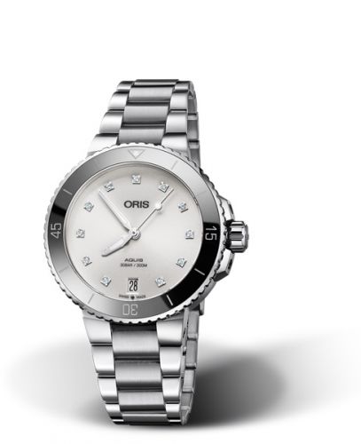 Oris Aquis Date 36.5 Stainless Steel White - Diamond Bracelet
