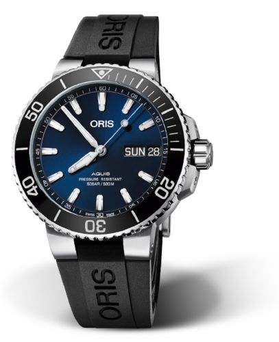 Oris Aquis Big Day Date 45.5mm Stainless Steel Blue Rubber