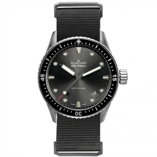 Blancpain Fifty Fathoms Bathyscaphe Stainless Steel Grey Grey Nato