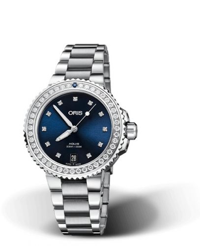 Oris Aquis Date Diamonds 36.5 Stainless Steel - Diamond Blue - Diamond Bracelet