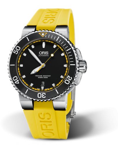 Oris Aquis Date 43 Stainless Steel Black - Yellow Rubber