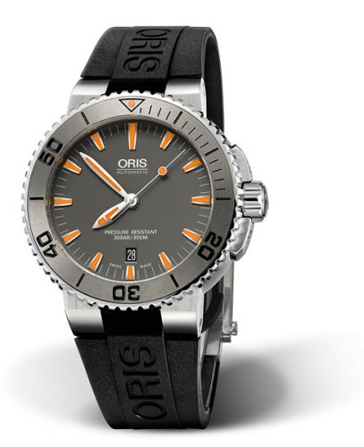 Oris Aquis Date 43 Stainless Steel Grey Rubber