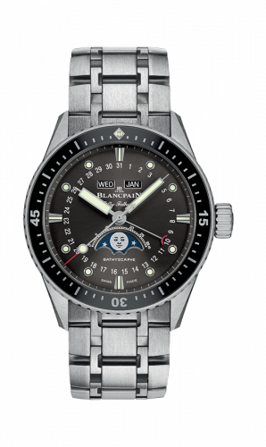 Blancpain Fifty Fathoms Bathygraphe Quantième Complet Black Grey Stainless Steel