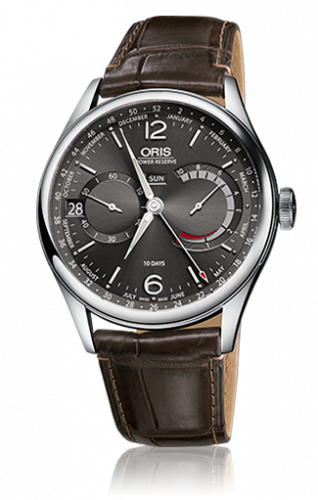 Oris Calibre 113 Steel Anthracite Brown Croc