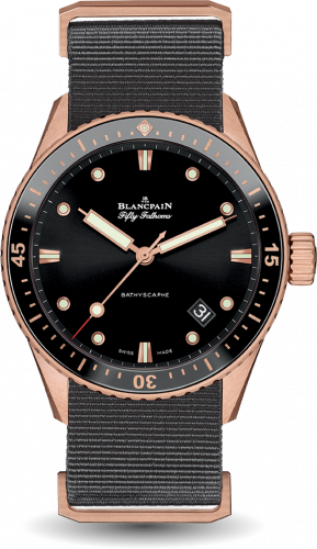 Blancpain Fifty Fathoms Bathyscaphe Sedna Gold Black Grey Nato