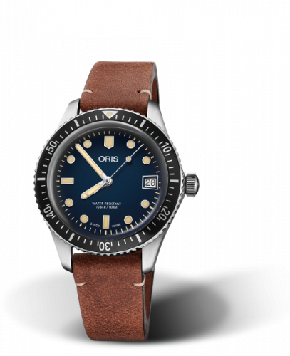 Oris Divers Sixty-Five 36 Stainless Steel Blue Calf