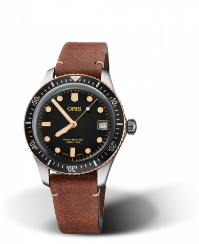 Oris Divers Sixty-Five 36 Stainless Steel Bronze Black Calf