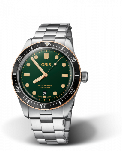 Oris Divers Sixty-Five 40 Stainless Steel Bronze Green Bracelet