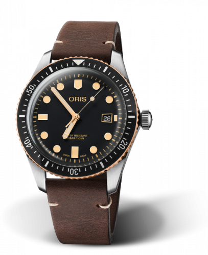 Oris Divers Sixty-Five 42 Stainless Steel Bronze Black Calf