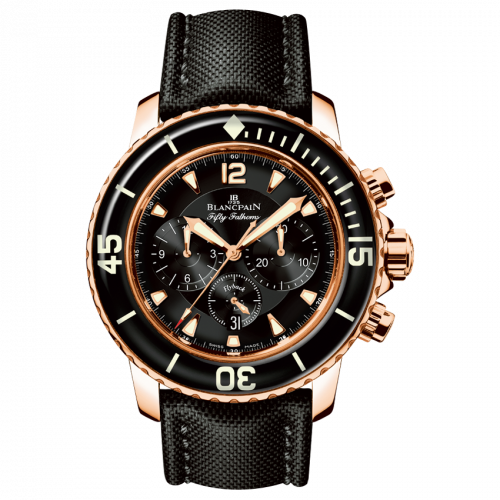 Blancpain Fifty Fathoms Chronographe Flyback Red Gold Black Black Canvas