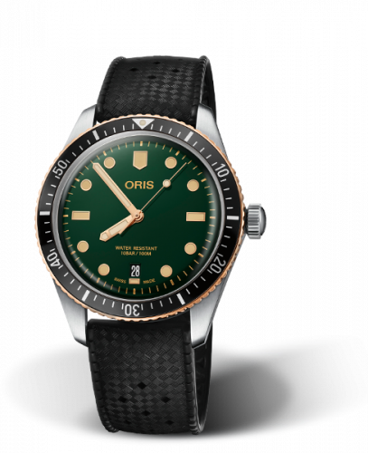 Oris Divers Sixty-Five 40 Stainless Steel Bronze Green Rubber