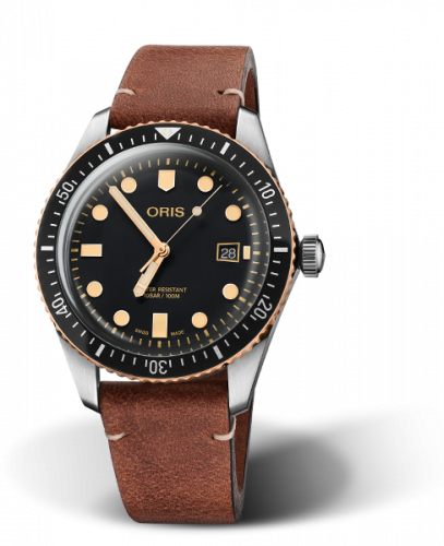 Oris Divers Sixty-Five 42 Stainless Steel Bronze Black Calf