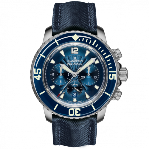 Blancpain Fifty Fathoms Chronographe Flyback Stainless Blue Blue Canvas