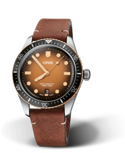 Oris Divers Sixty-Five 40 Stainless Steel Bronze Brown Calf