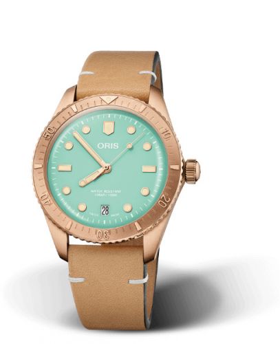 Oris Divers Sixty-Five 38 Cotton Candy Wild Green Calf