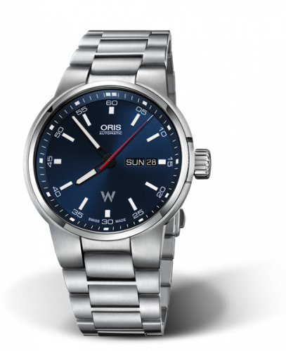 Oris Williams Day Date Stainless Steel Blue Bracelet