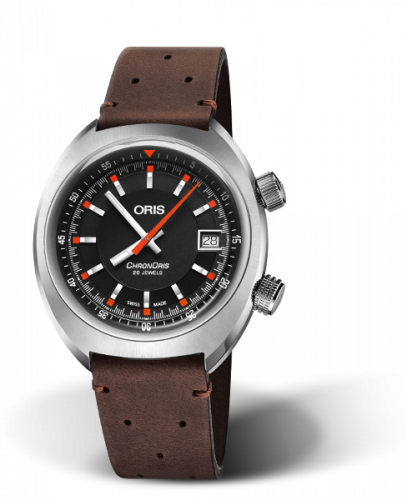 Oris Chronoris Date Black Brown Leather