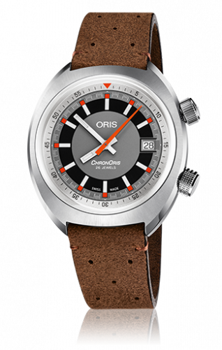 Oris Chronoris Date Grey Brown Leather
