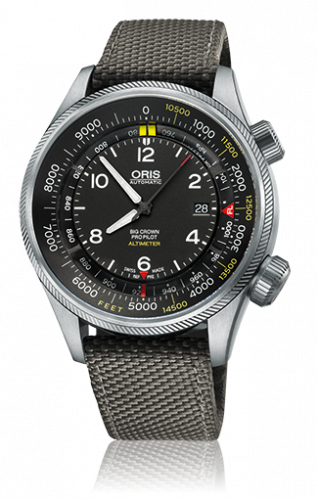 Oris Big Crown ProPilot Altimeter Feet Grey Textile